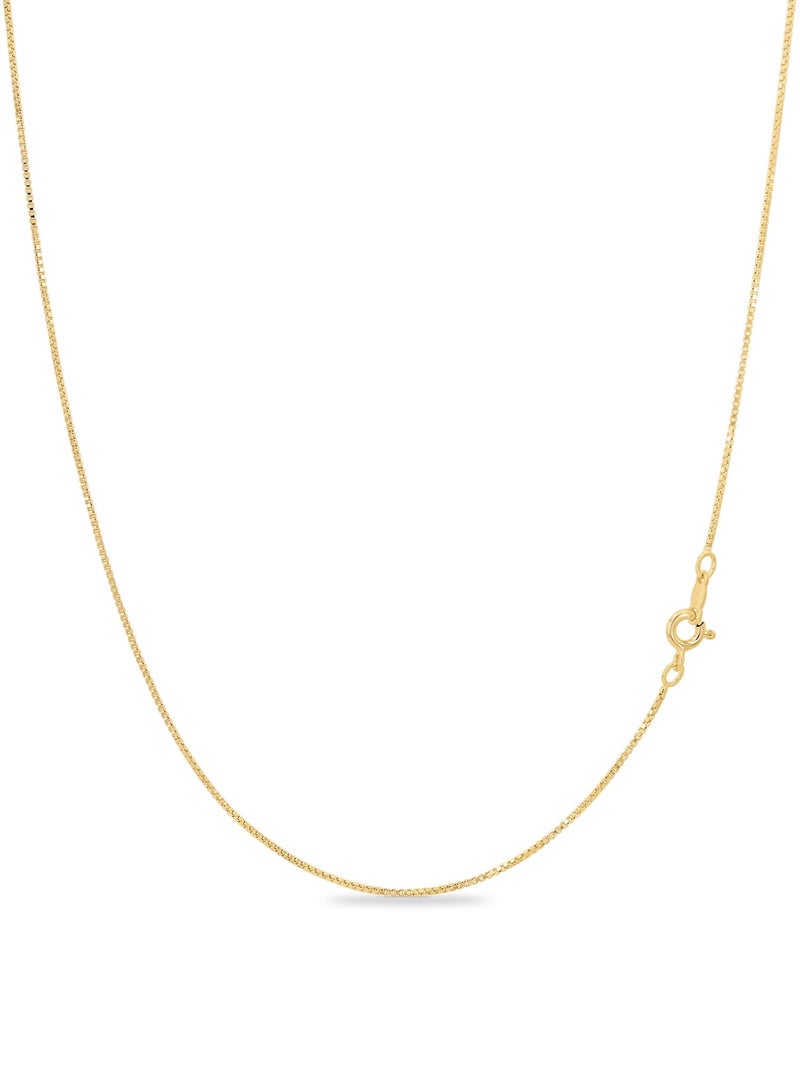 KEZEF 18k Gold Over Sterling Silver 1mm Box Chain Necklace Made in Italy | 925 Sterling Silver Necklace for Women | Rose Gold Chain for Women Men - Image 1